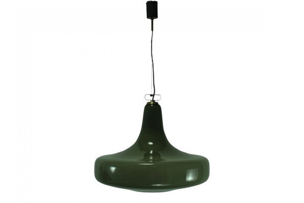 Ceiling lamp in grey opaline glass, 1960s 1