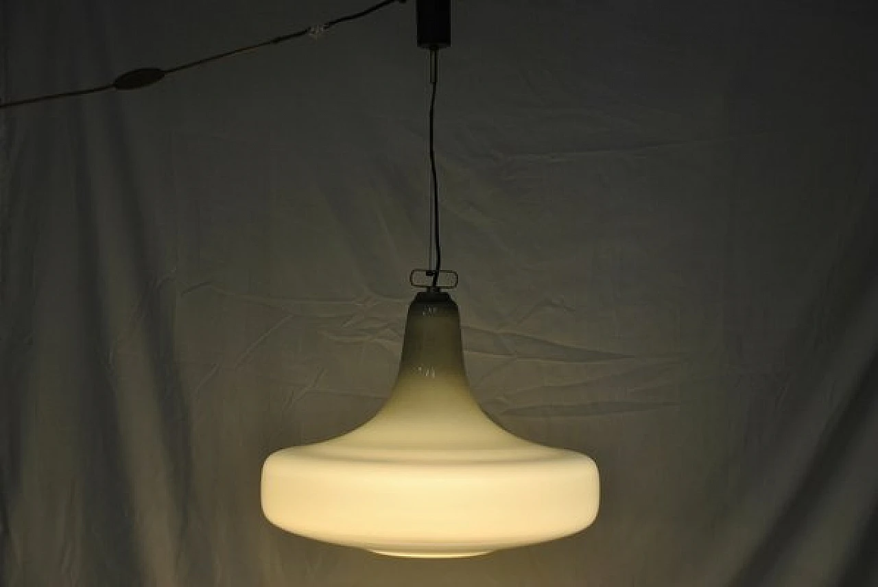 Ceiling lamp in grey opaline glass, 1960s 2