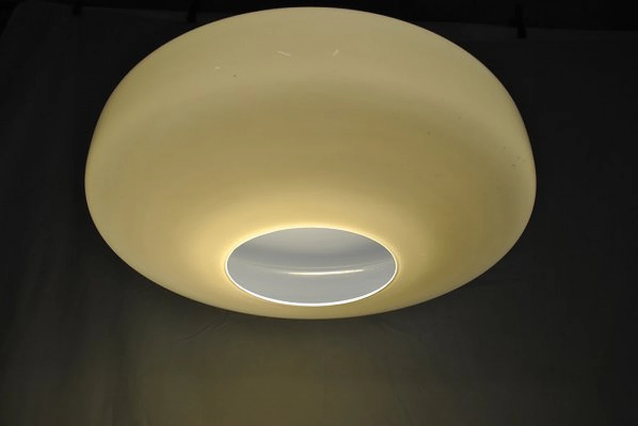 Ceiling lamp in grey opaline glass, 1960s 4