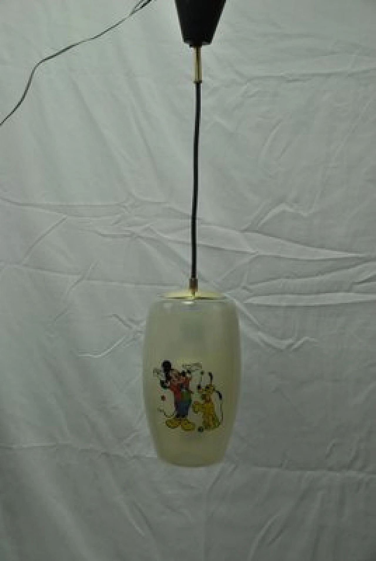 Disney ceiling lamp in glass and brass by Doria Leuchten, 1950s 2