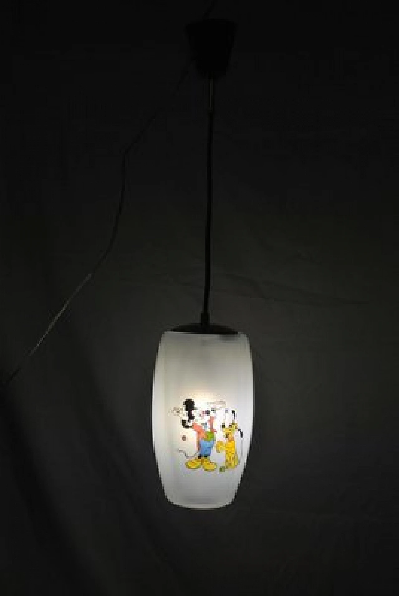 Disney ceiling lamp in glass and brass by Doria Leuchten, 1950s 3