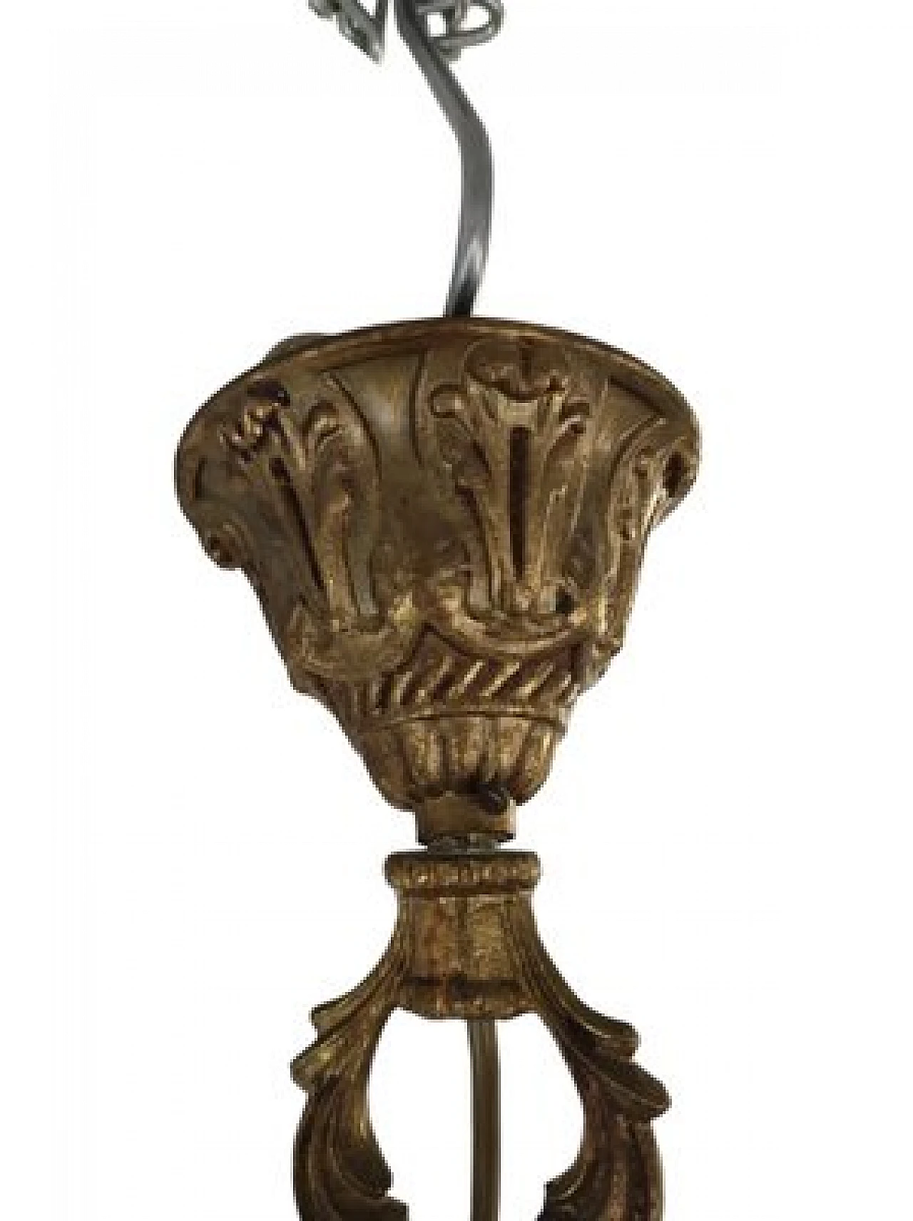 Pair of oval hot air balloon chandeliers in brass & crystal, 1950s 4