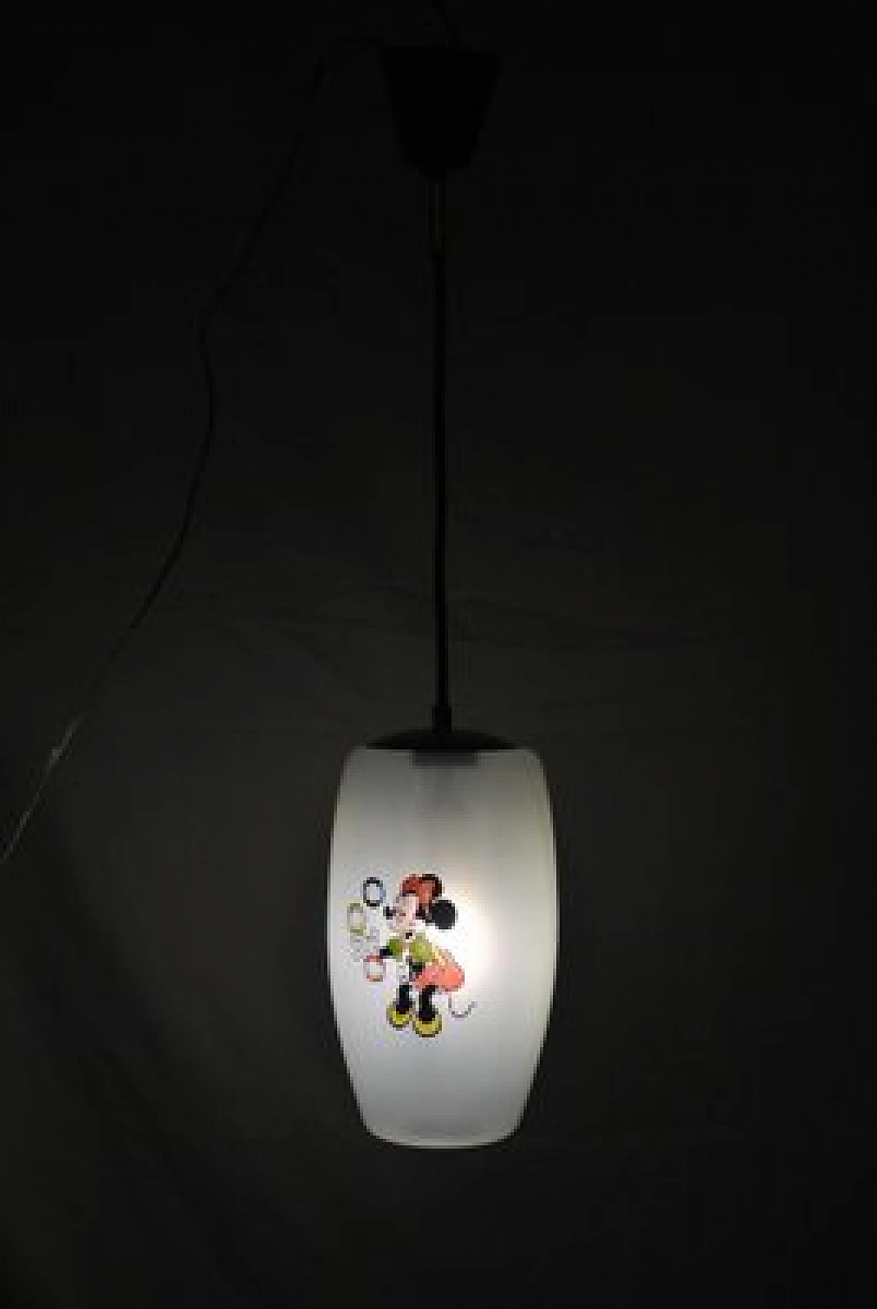 Disney ceiling lamp in glass and brass by Doria Leuchten, 1950s 4