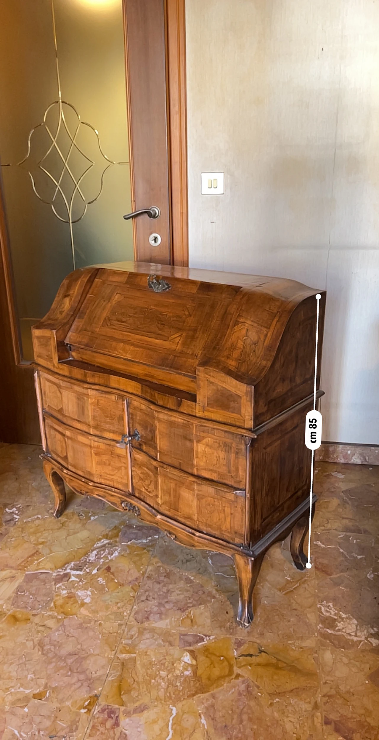 Ribalta con cassetti in stile Barocco in noce, '800 3