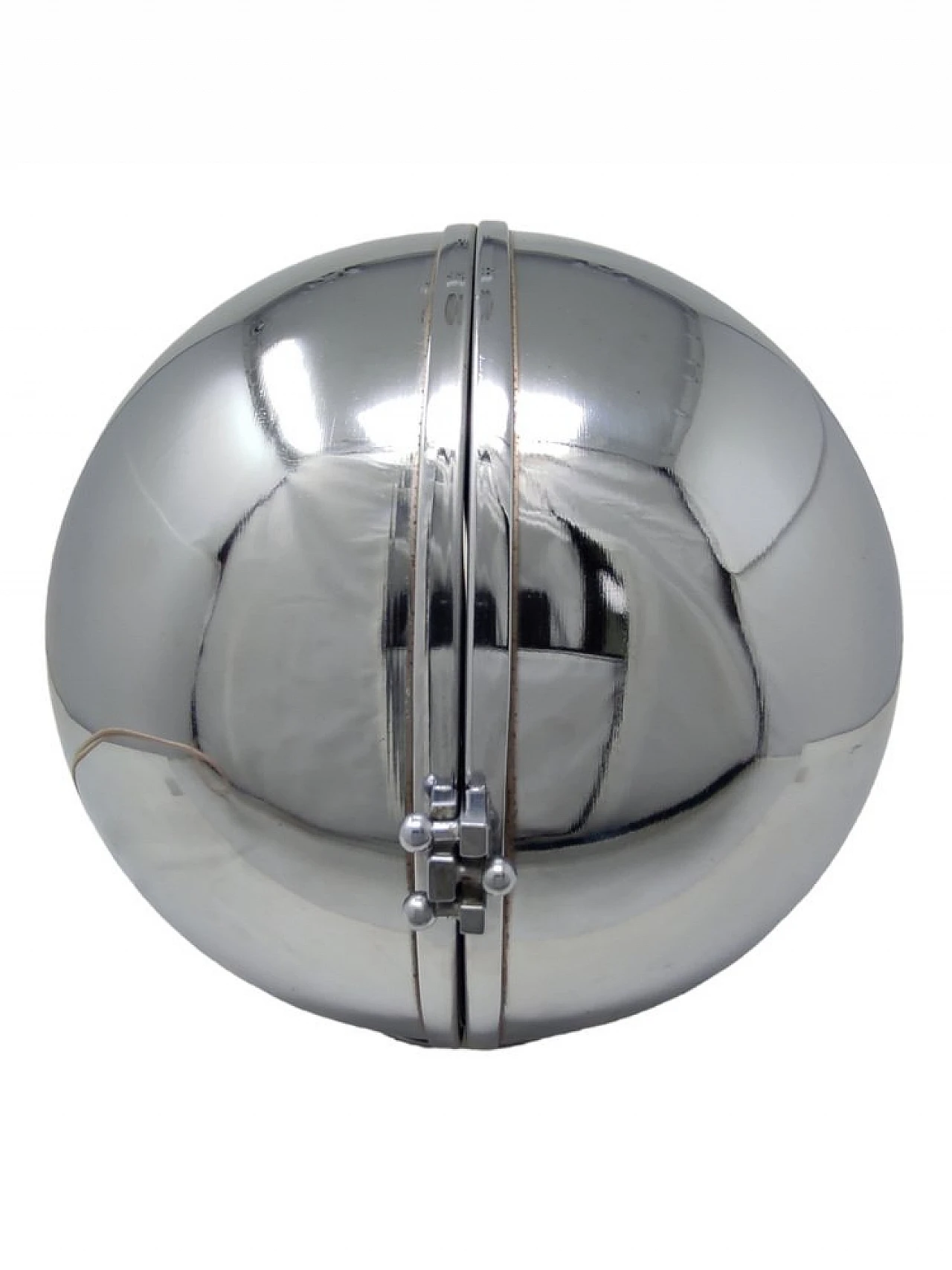 Chromed metal openable sphere table lamp, 1970s 1