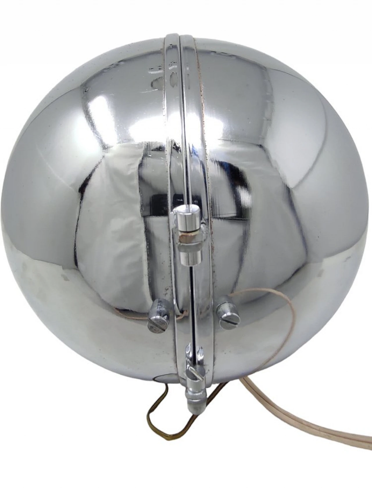 Chromed metal openable sphere table lamp, 1970s 2