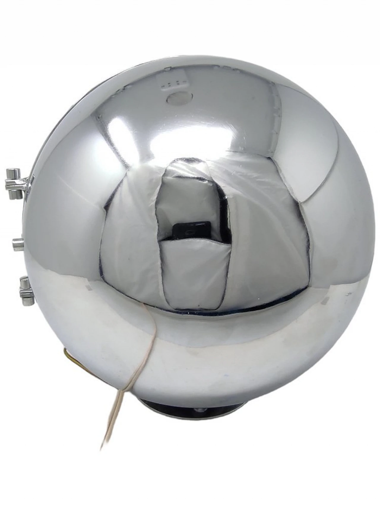 Chromed metal openable sphere table lamp, 1970s 3