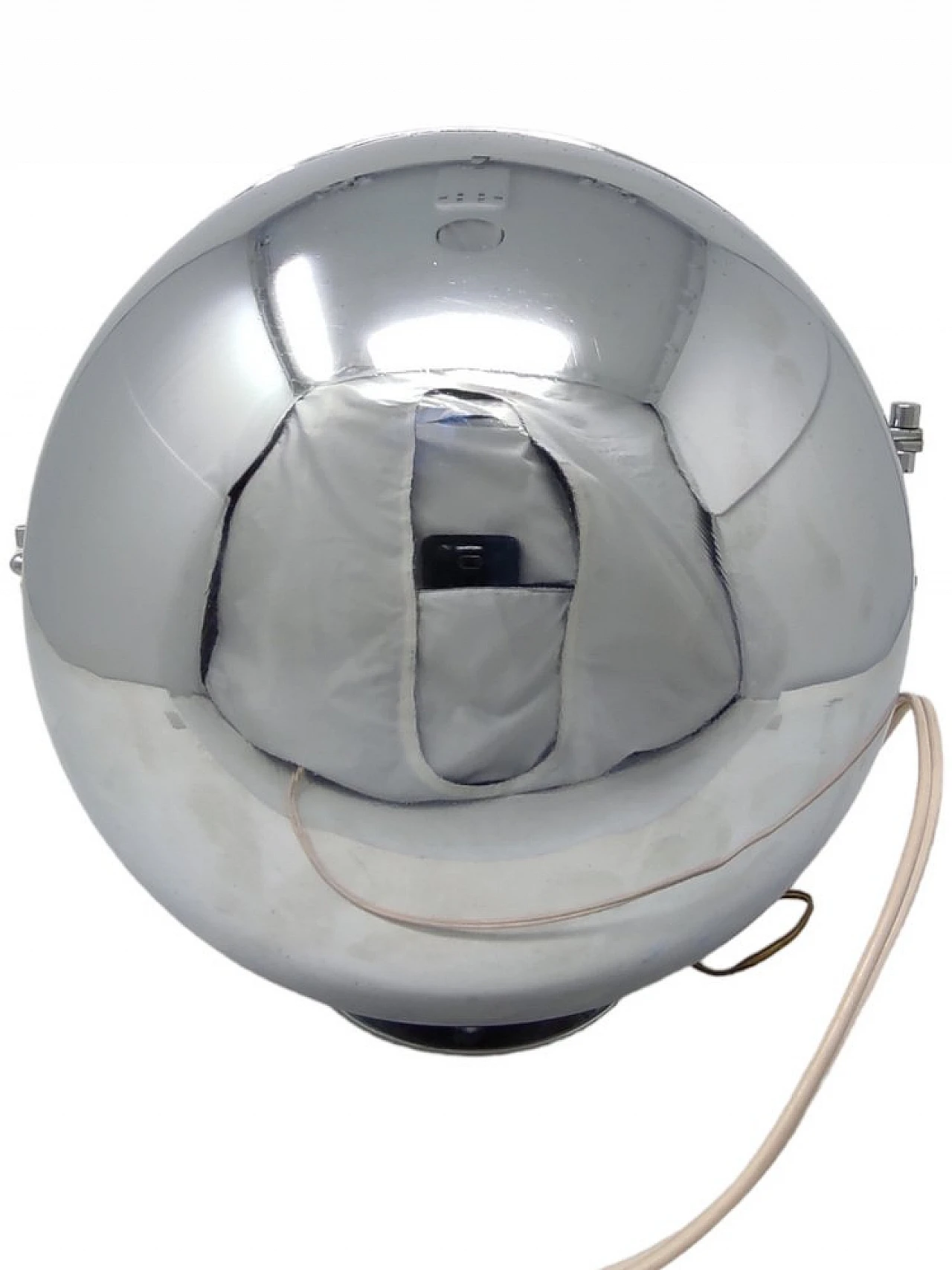 Chromed metal openable sphere table lamp, 1970s 4