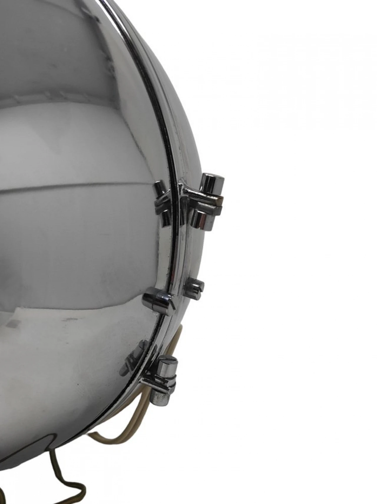 Chromed metal openable sphere table lamp, 1970s 6