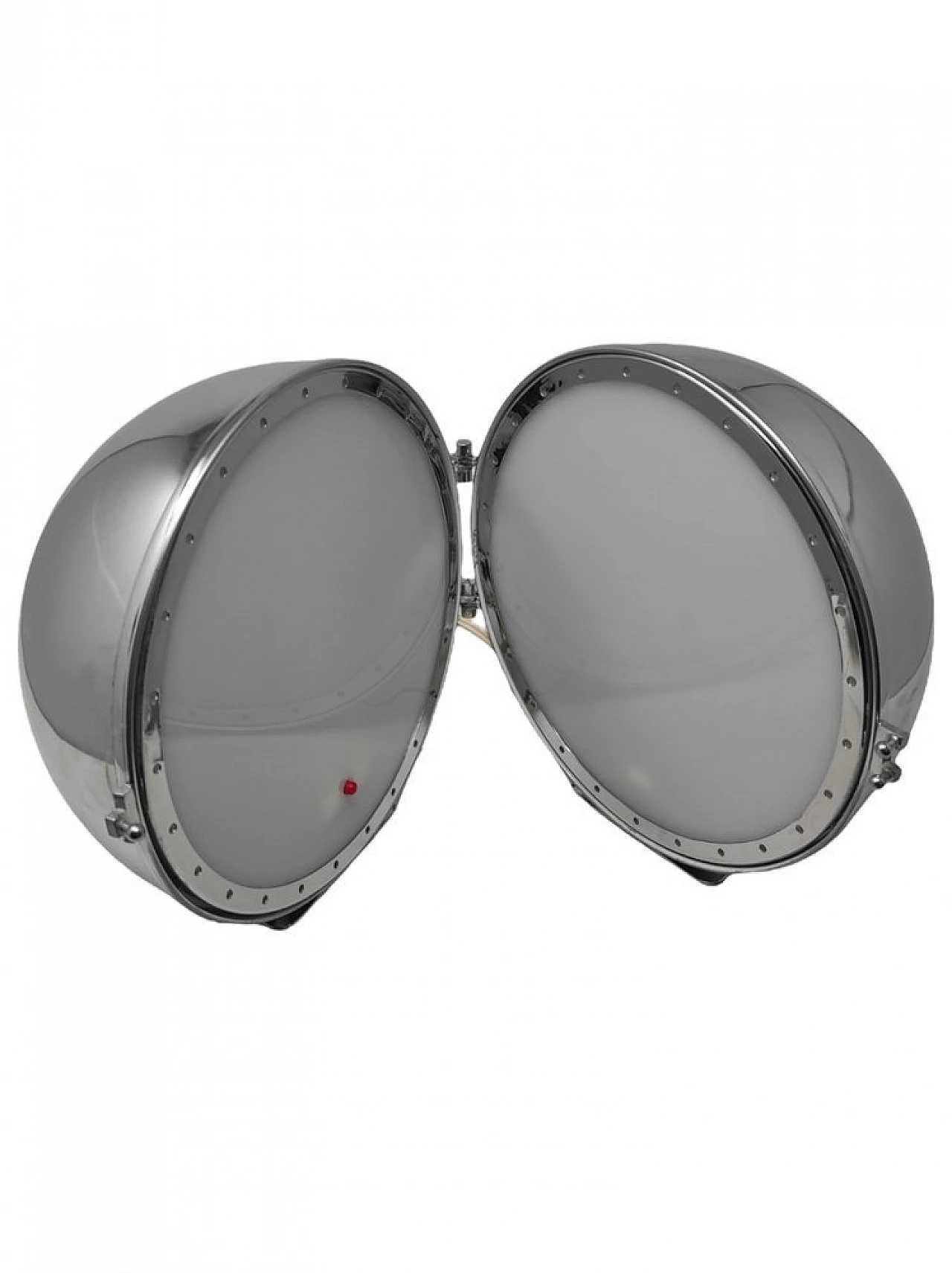 Chromed metal openable sphere table lamp, 1970s 7