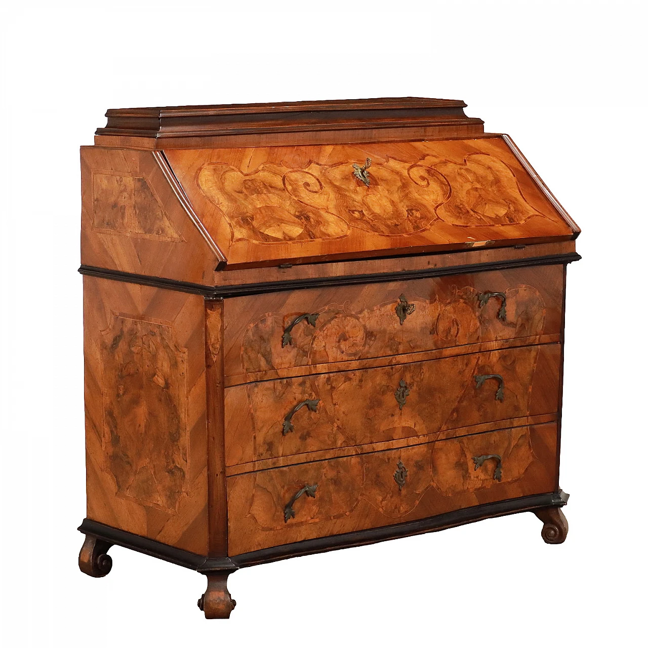 Ribalta Barocchetto lastronata in noce, metà '700 1