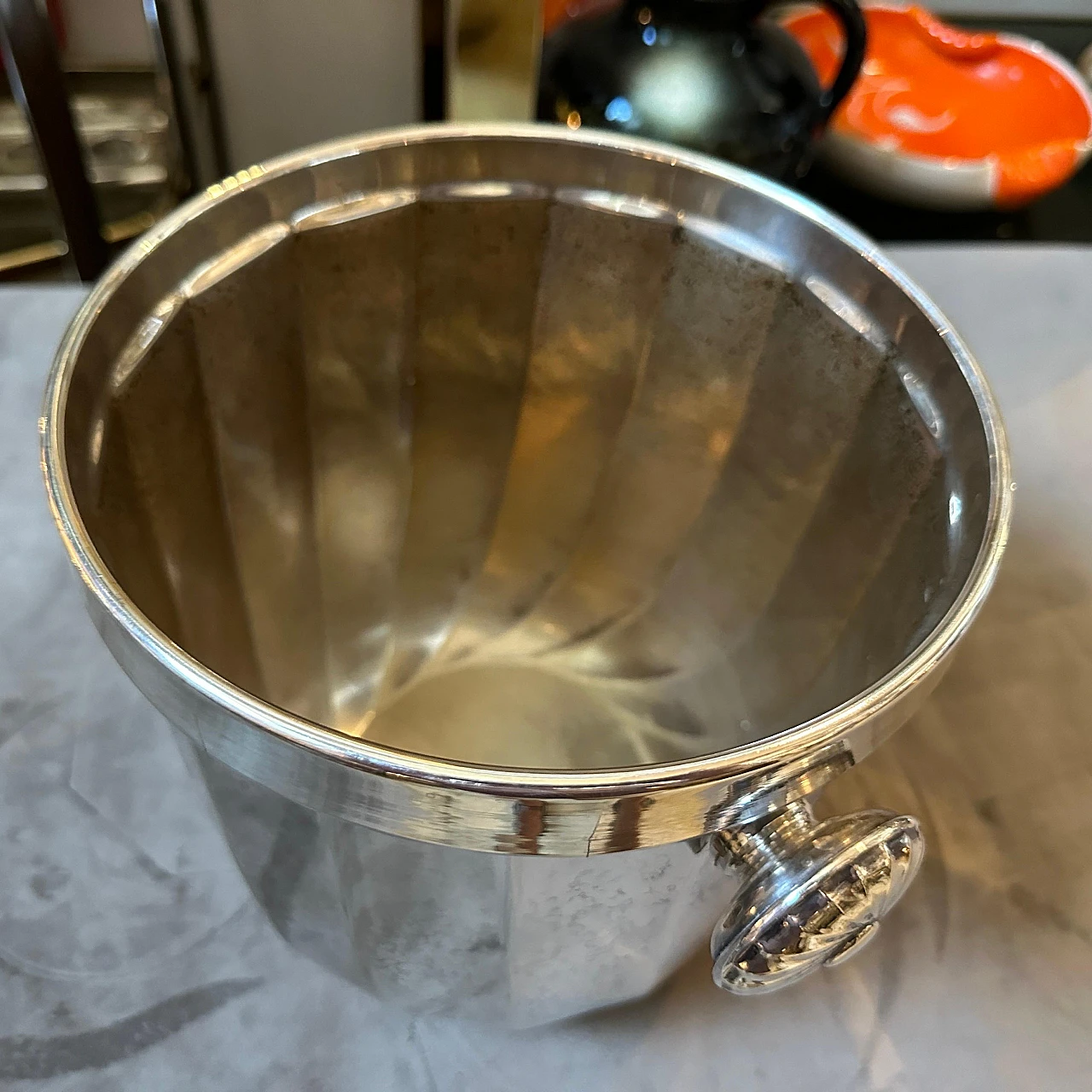 Raffreddatore placcato in argento di Ricci Argenterie, anni '80 4