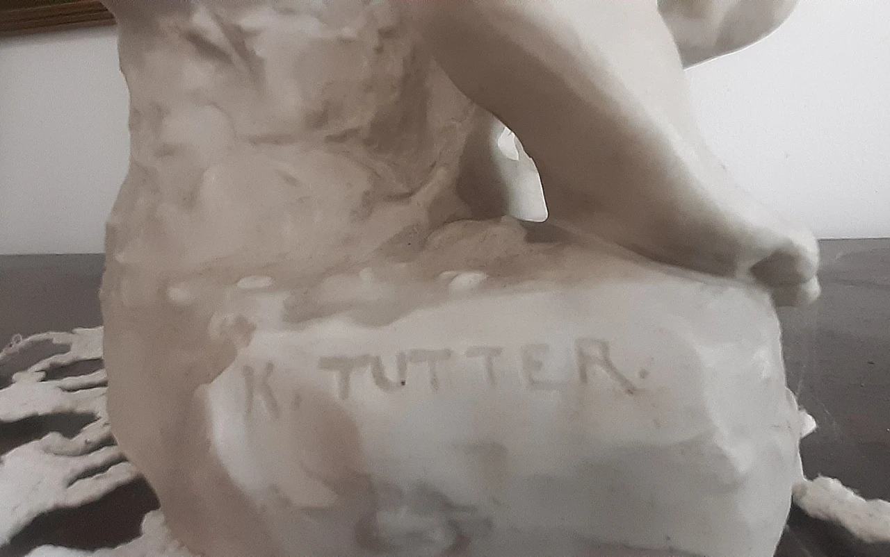 Tutter, female nude, Biscuit porcelain sculpture, early 20th century 5