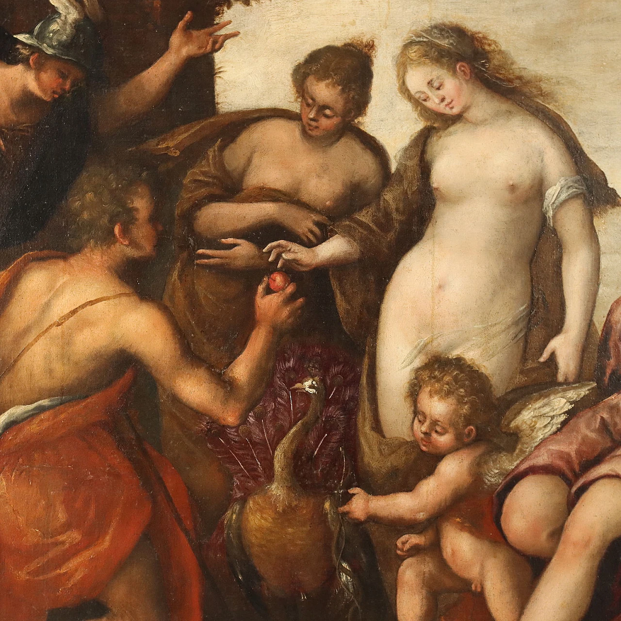 The judgement of Paris, oil on canvas attributed to Domenico Lupini, 17th century 3