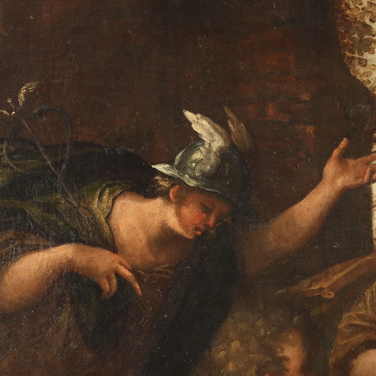 The judgement of Paris, oil on canvas attributed to Domenico Lupini, 17th century 6