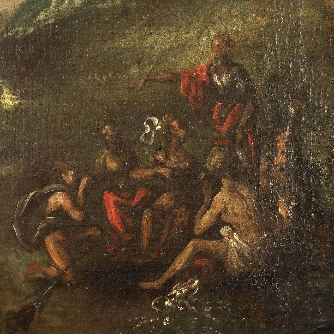 The judgement of Paris, oil on canvas attributed to Domenico Lupini, 17th century 9