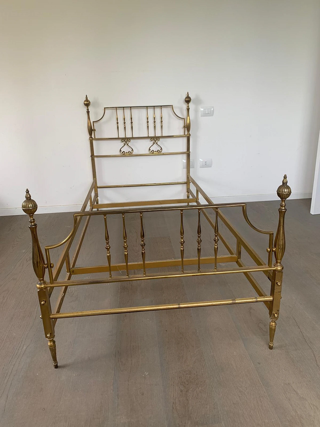 Letto singolo in ottone, anni '50 1