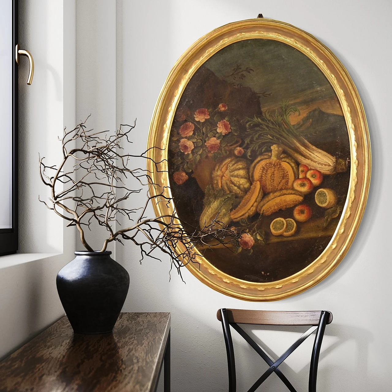 Oil on oval canvas depicting Still Life, 18th century 15