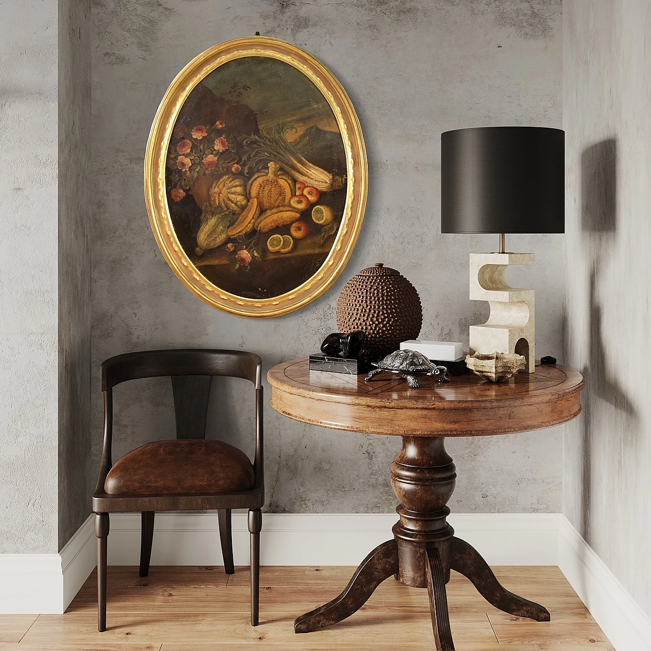 Oil on oval canvas depicting Still Life, 18th century 16