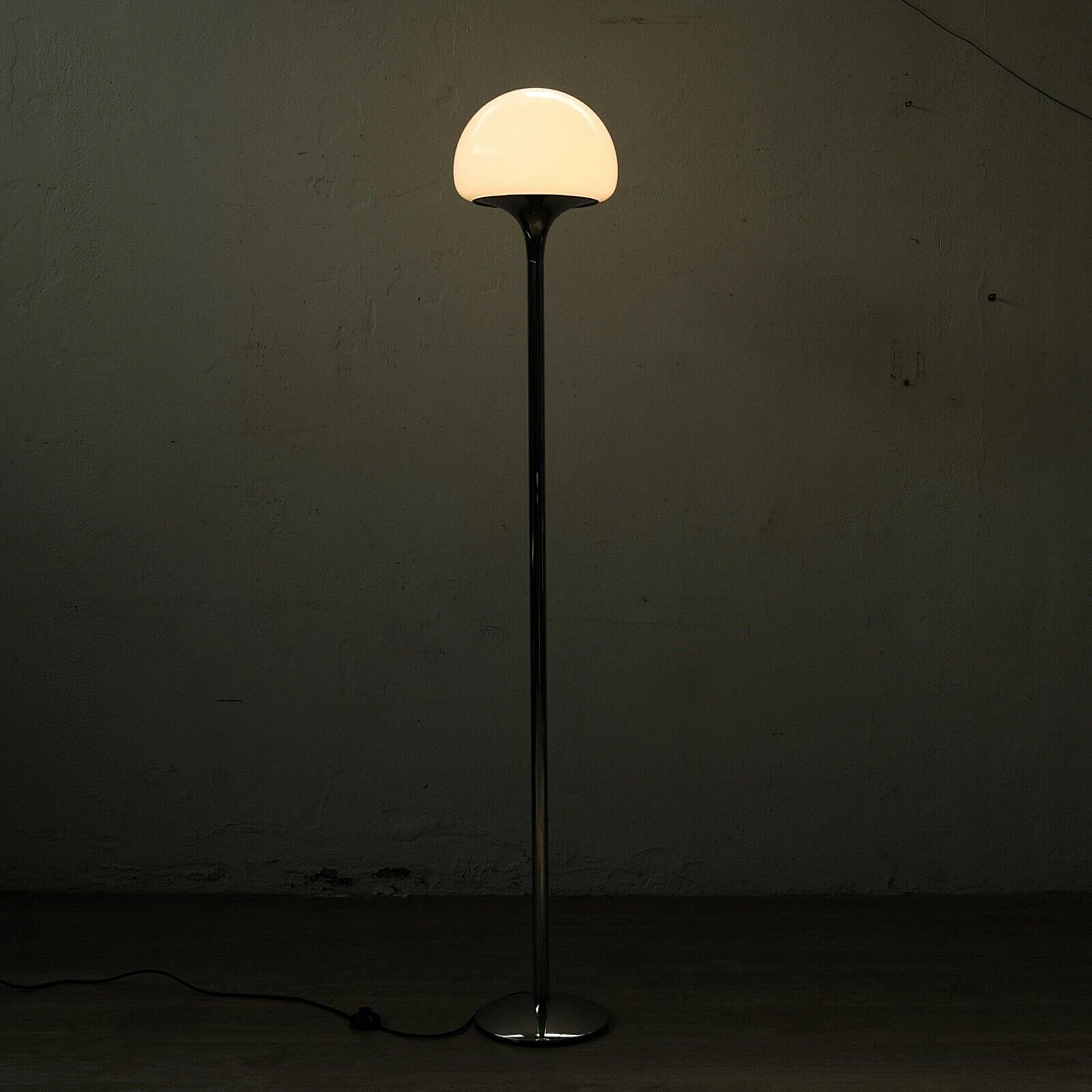 Lampada da terra in alluminio e vetro di Goffredo Reggiani, anni '70 6