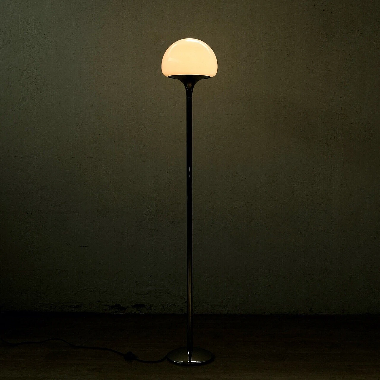 Lampada da terra in alluminio e vetro di Goffredo Reggiani, anni '70 7