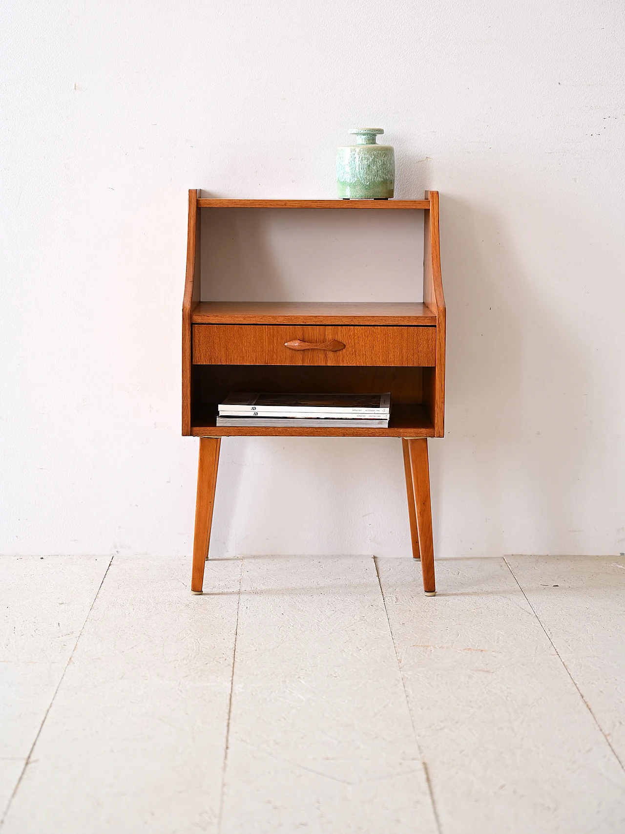 Scandinavian teak bedside table, 1960s 1