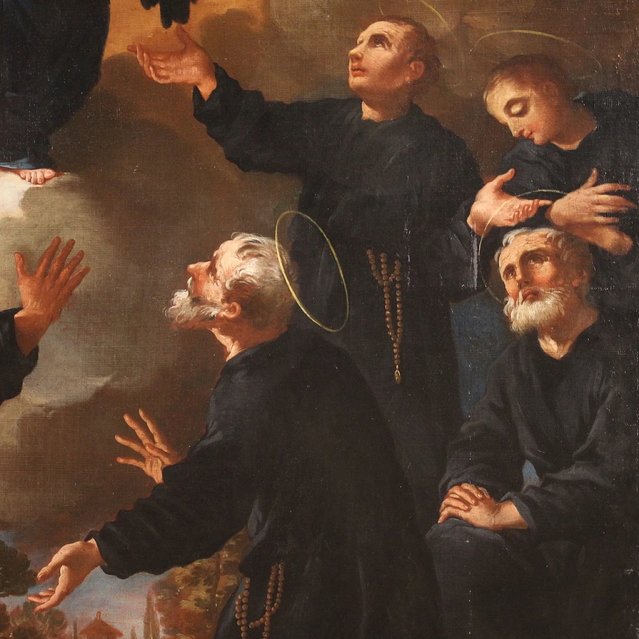 Madonna and founders of the Order of Servants of Mary, oil painting on canvas, mid-18th century 6