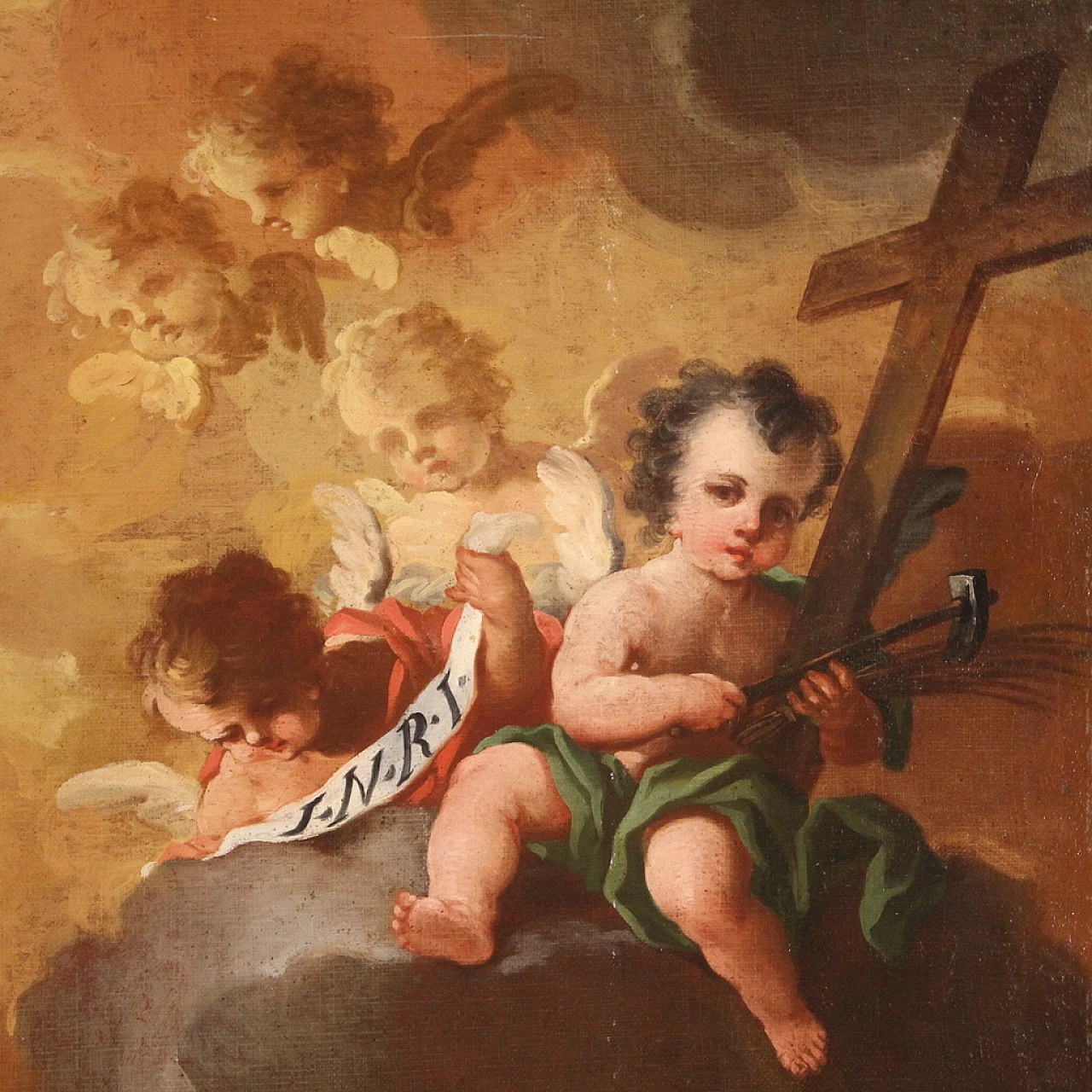 Madonna and founders of the Order of Servants of Mary, oil painting on canvas, mid-18th century 7