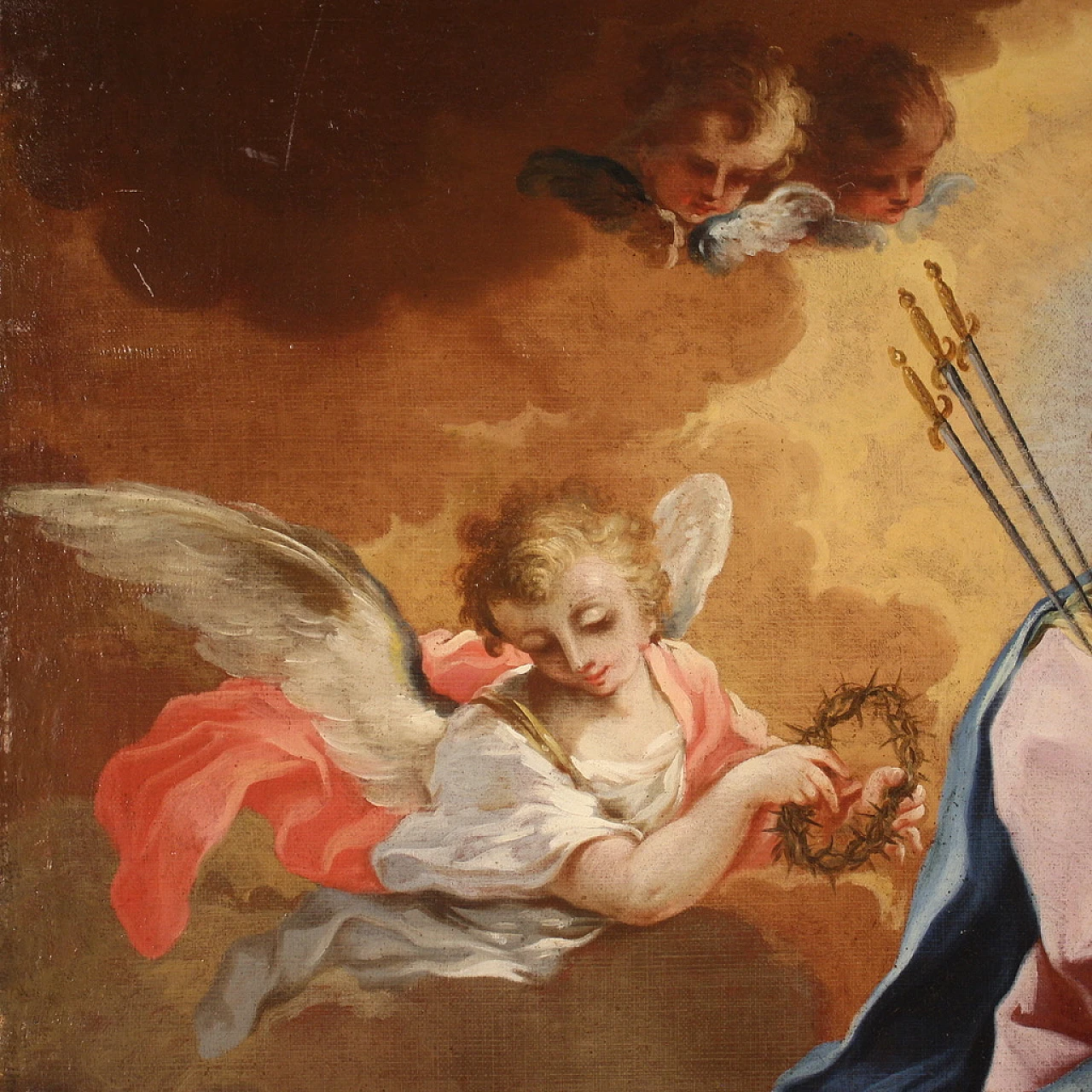 Madonna and founders of the Order of Servants of Mary, oil painting on canvas, mid-18th century 8