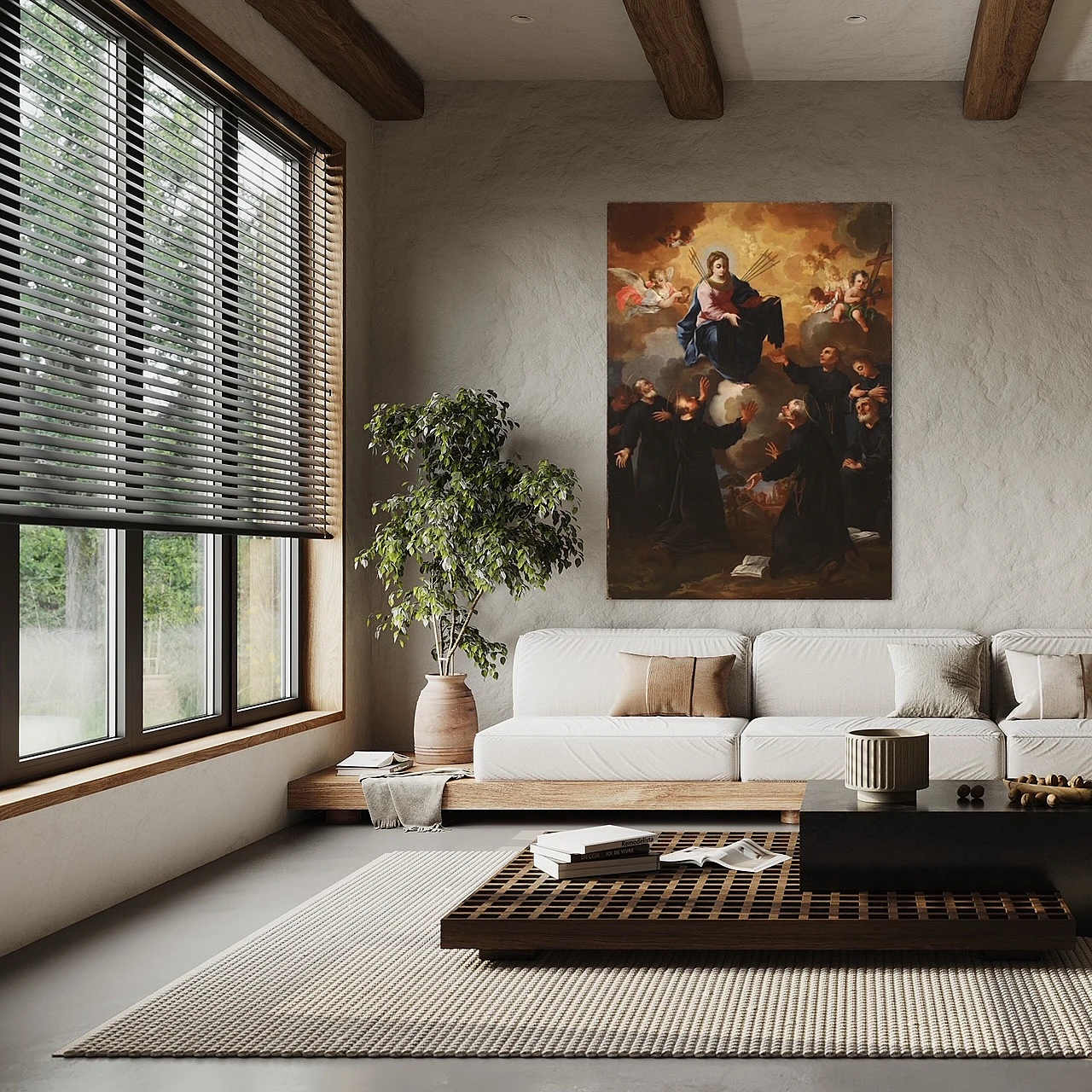 Madonna and founders of the Order of Servants of Mary, oil painting on canvas, mid-18th century 10