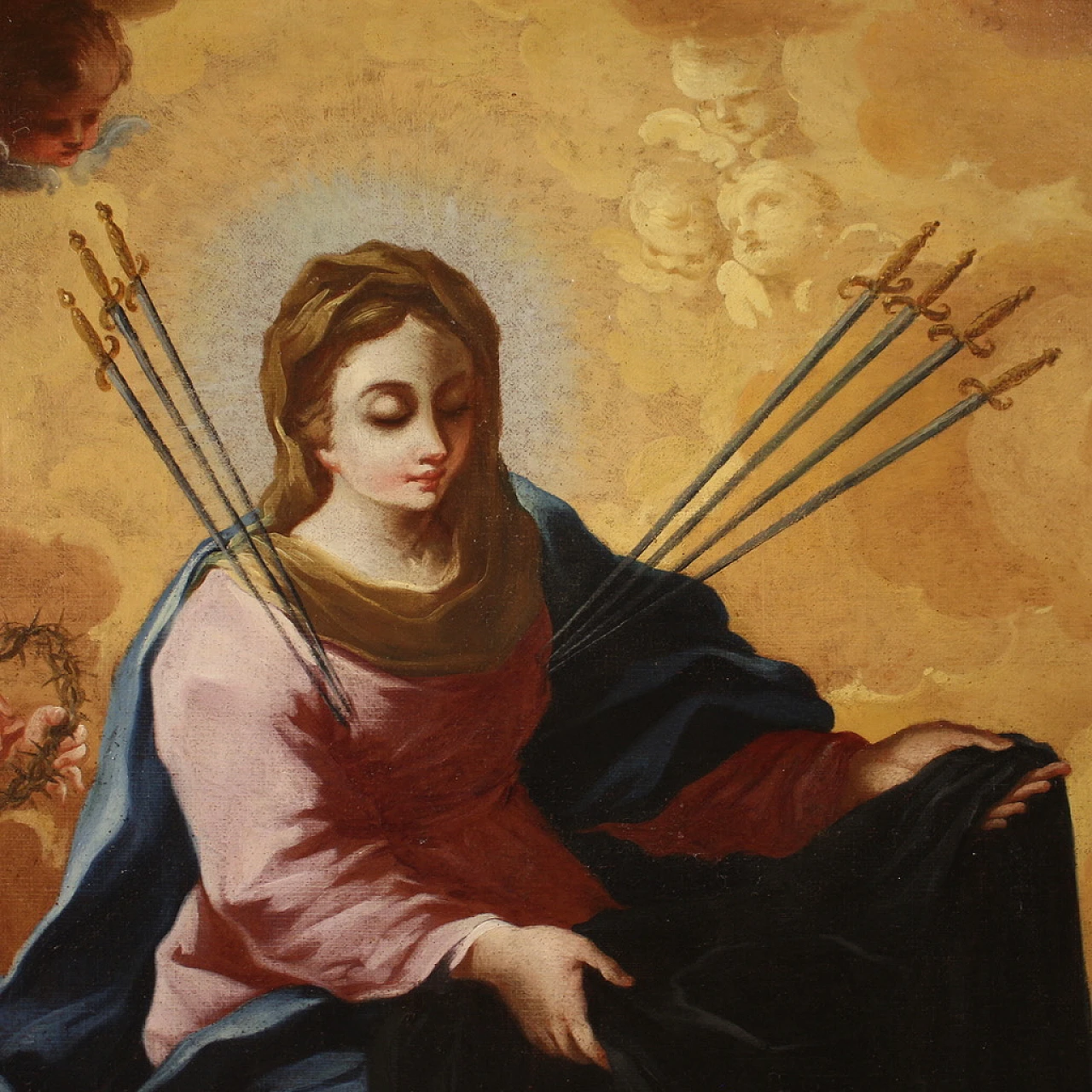 Madonna and founders of the Order of Servants of Mary, oil painting on canvas, mid-18th century 13