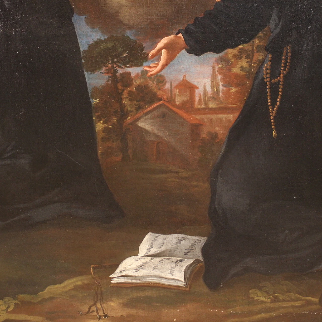 Madonna and founders of the Order of Servants of Mary, oil painting on canvas, mid-18th century 14