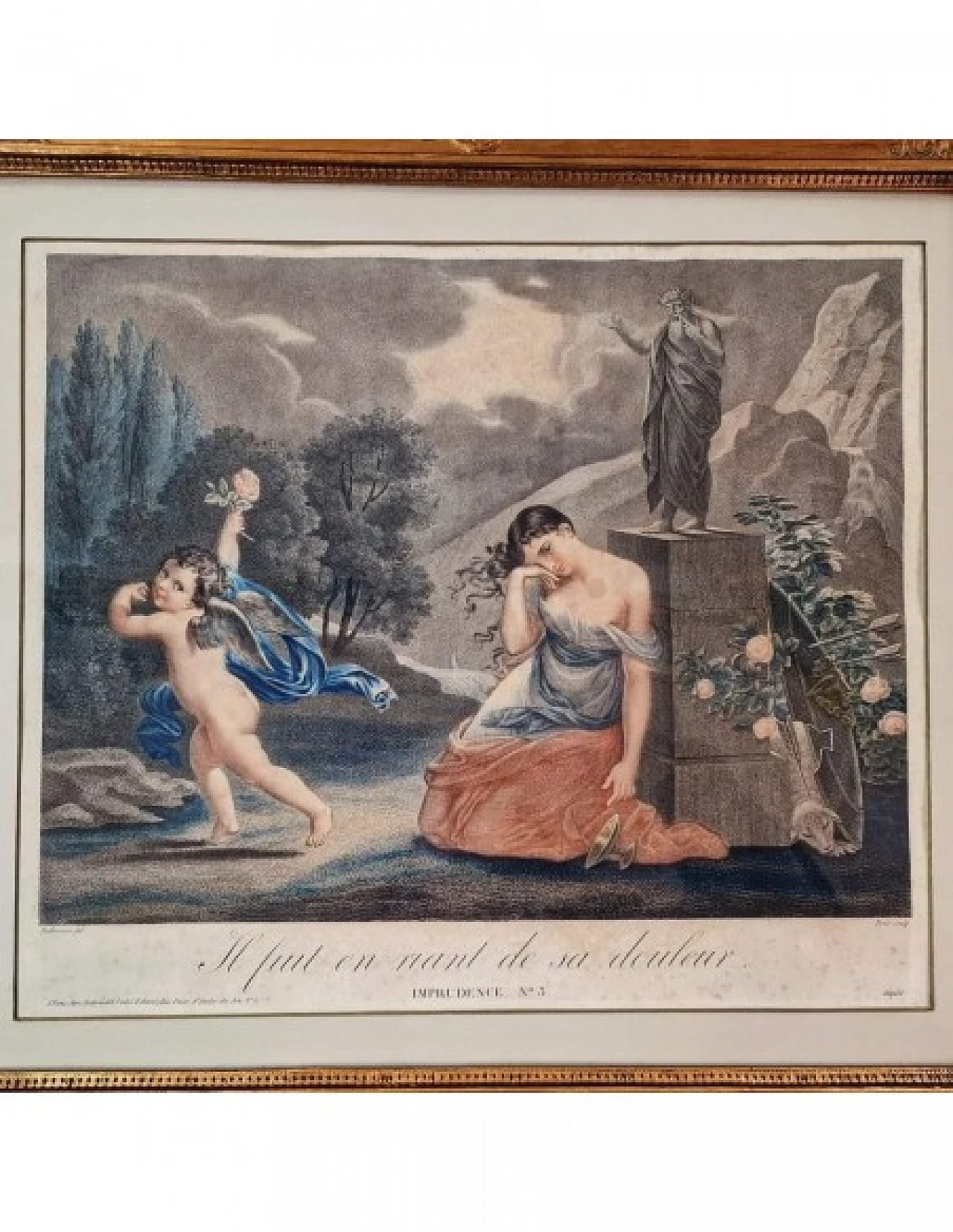 3 Engravings Cupid's Imprudences by J. F. Prot, early 19th century 9