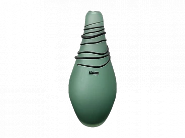 Flower vase in green Murano glass by Sent, 1980s