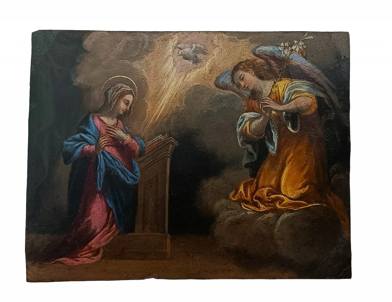 Annunciazione, dipinto a olio su rame, prima metà del '700 2