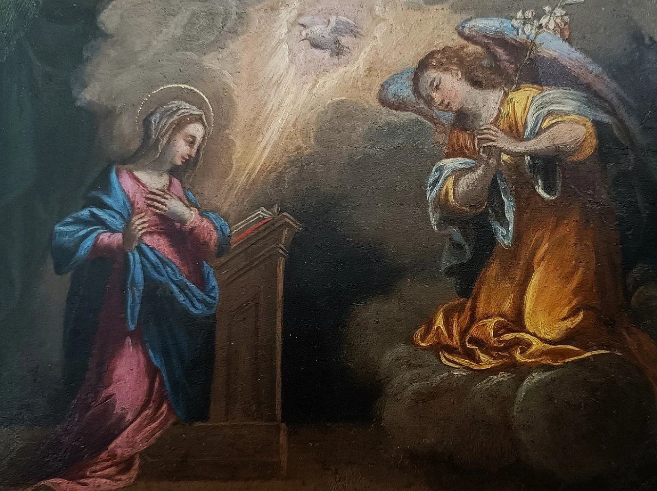 Annunciazione, dipinto a olio su rame, prima metà del '700 3