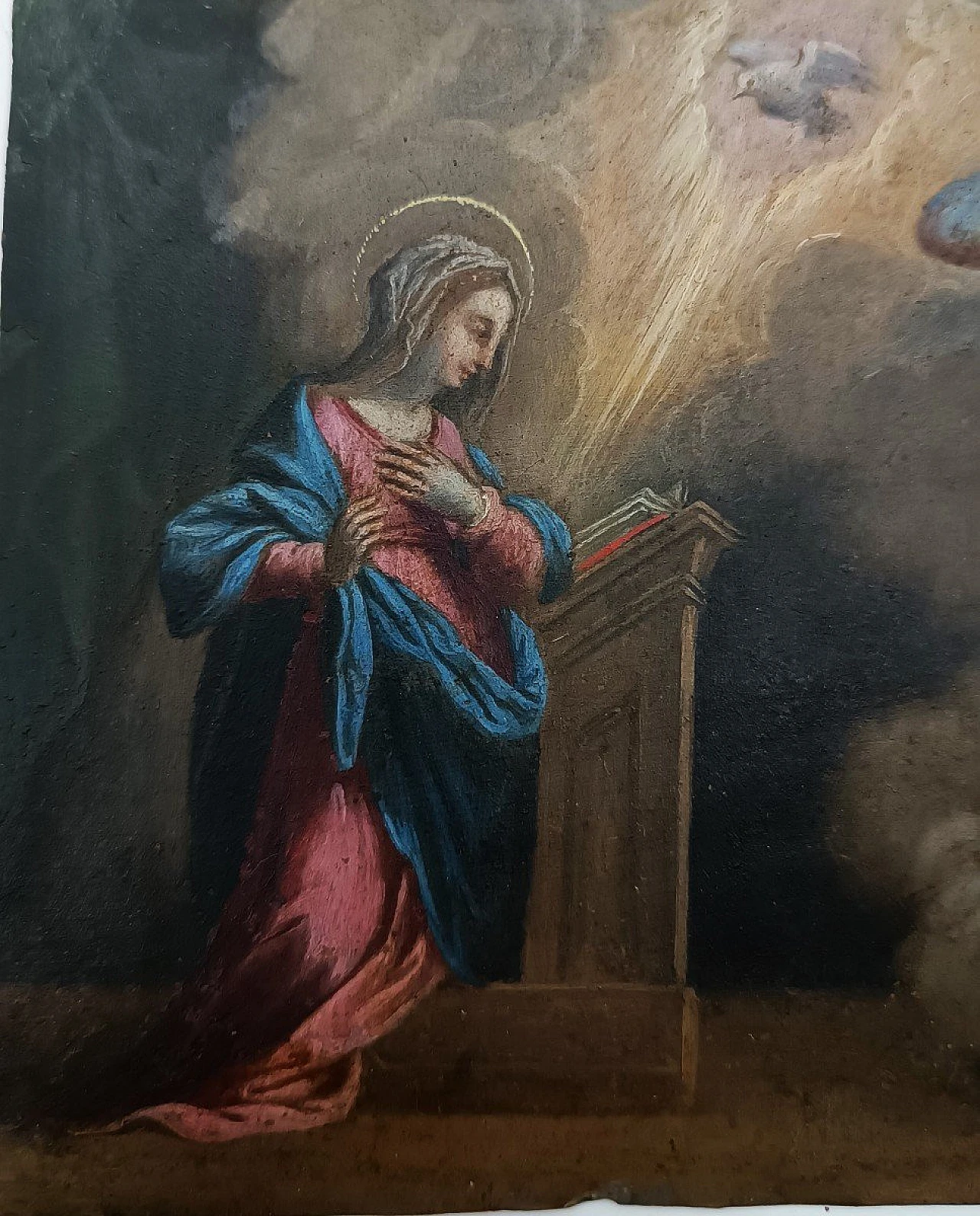 Annunciazione, dipinto a olio su rame, prima metà del '700 6