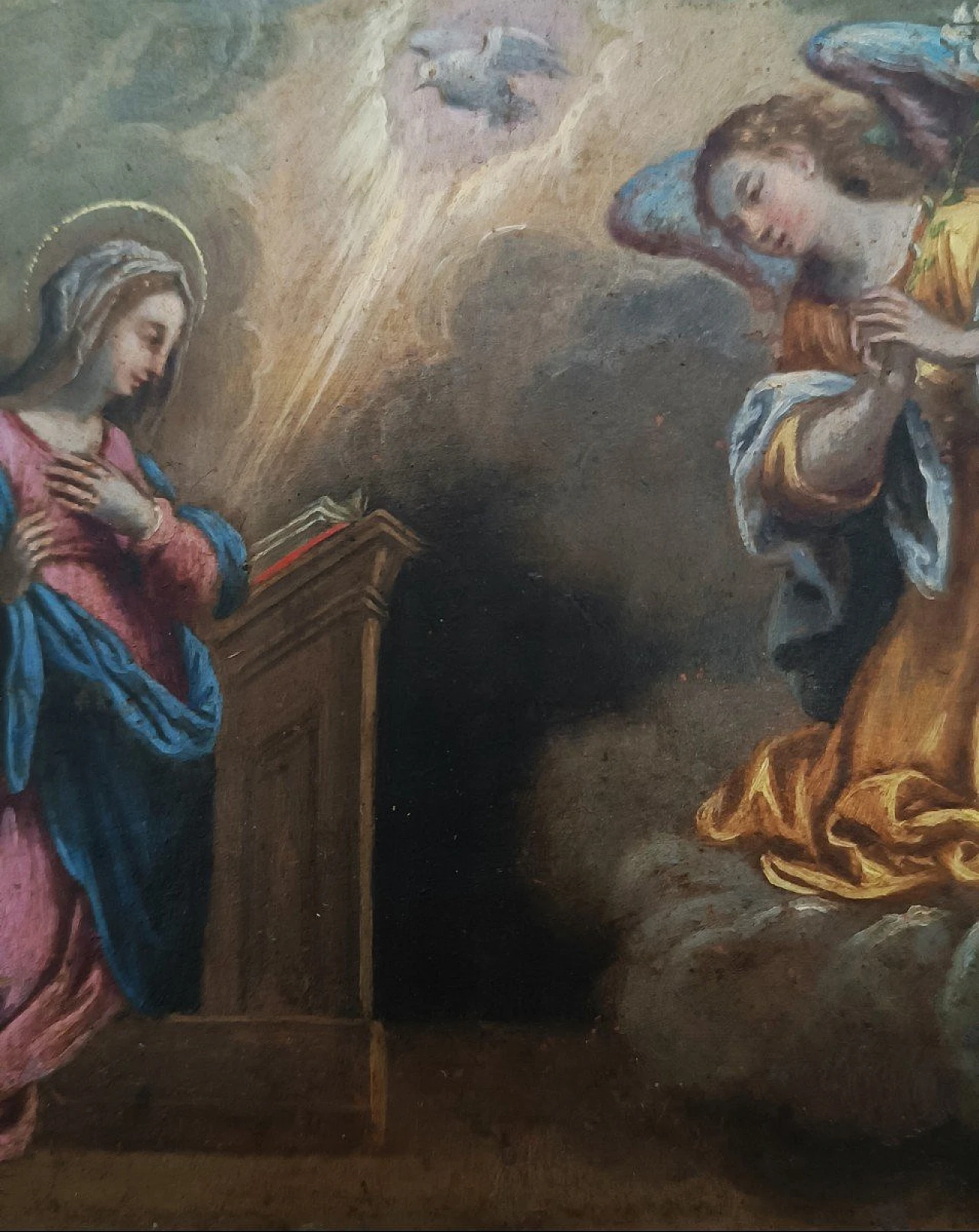 Annunciazione, dipinto a olio su rame, prima metà del '700 9