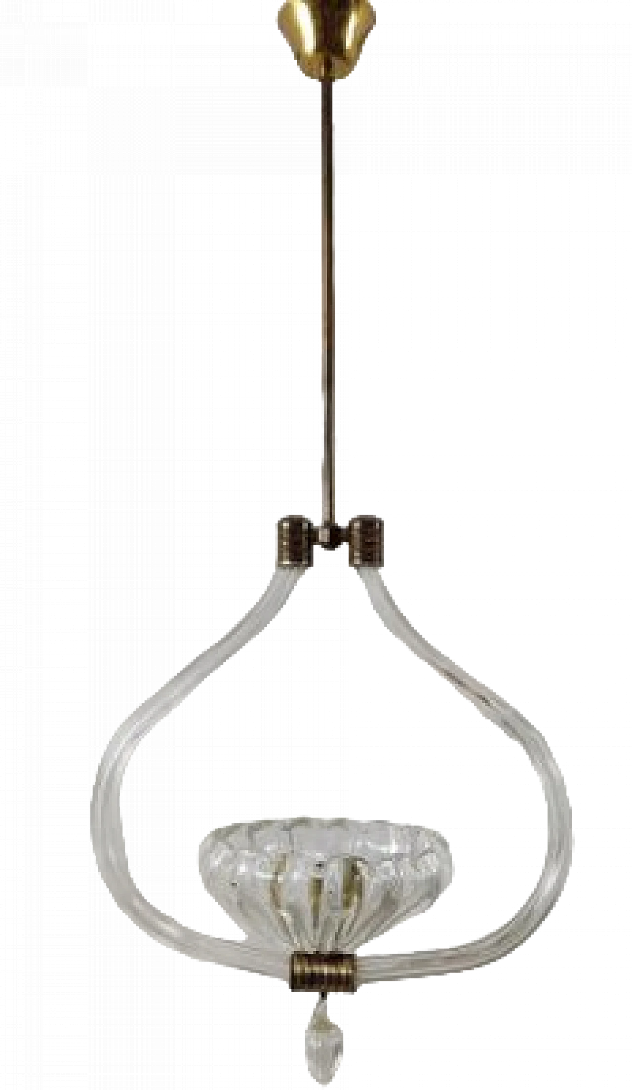 Lampadario in vetro di Murano in stile Barovier & Toso, anni '40 8