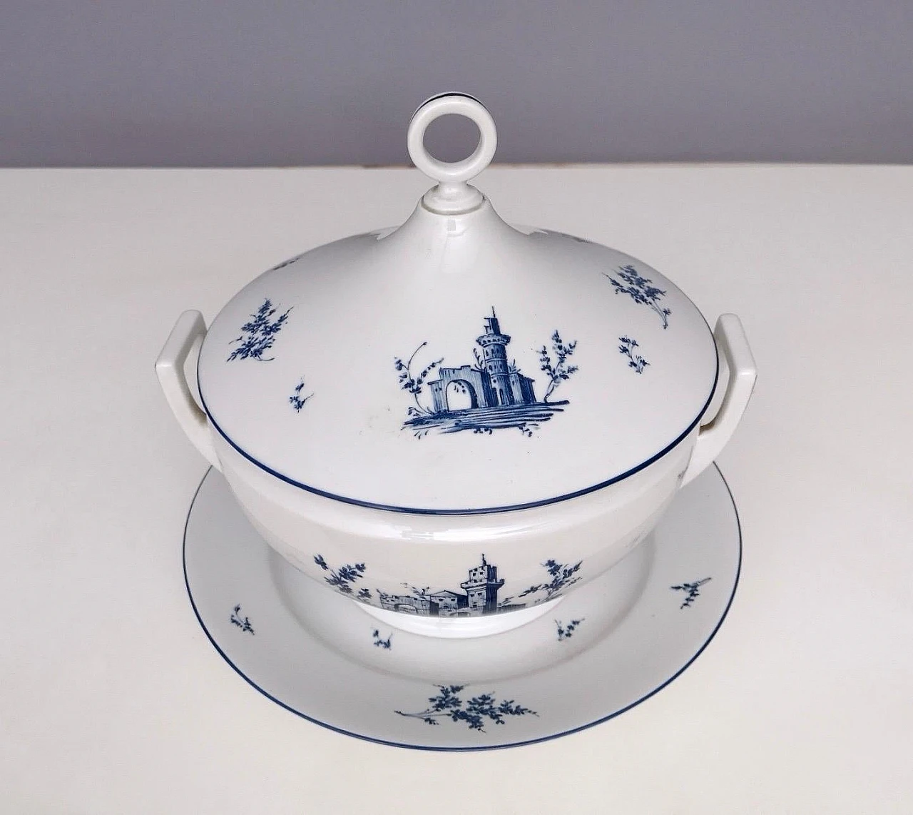 Neoclassical porcelain serving plate by Richard Ginori, 1960s 5