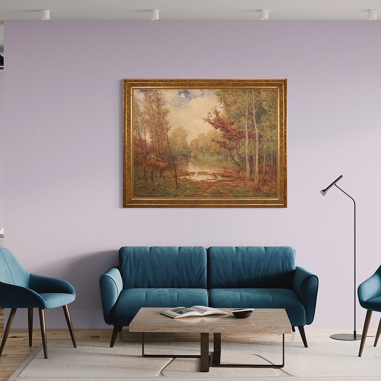 Landscape painting signed and dated, 1940s 1458306