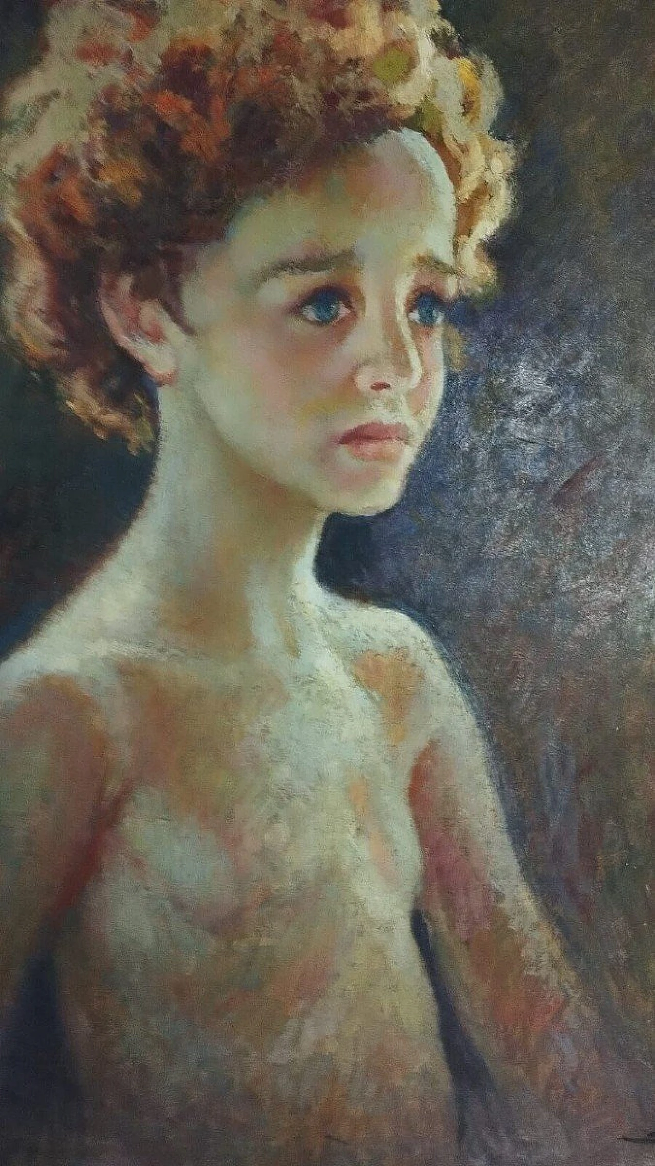 R. Lupi, boy portrait, oil painting on cardboard, early 20th century 5