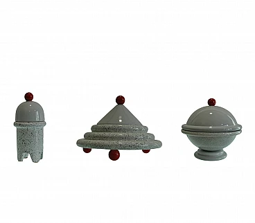 Svuotatasche, coppa e accendino di M. Vallotto per Viba, anni '90