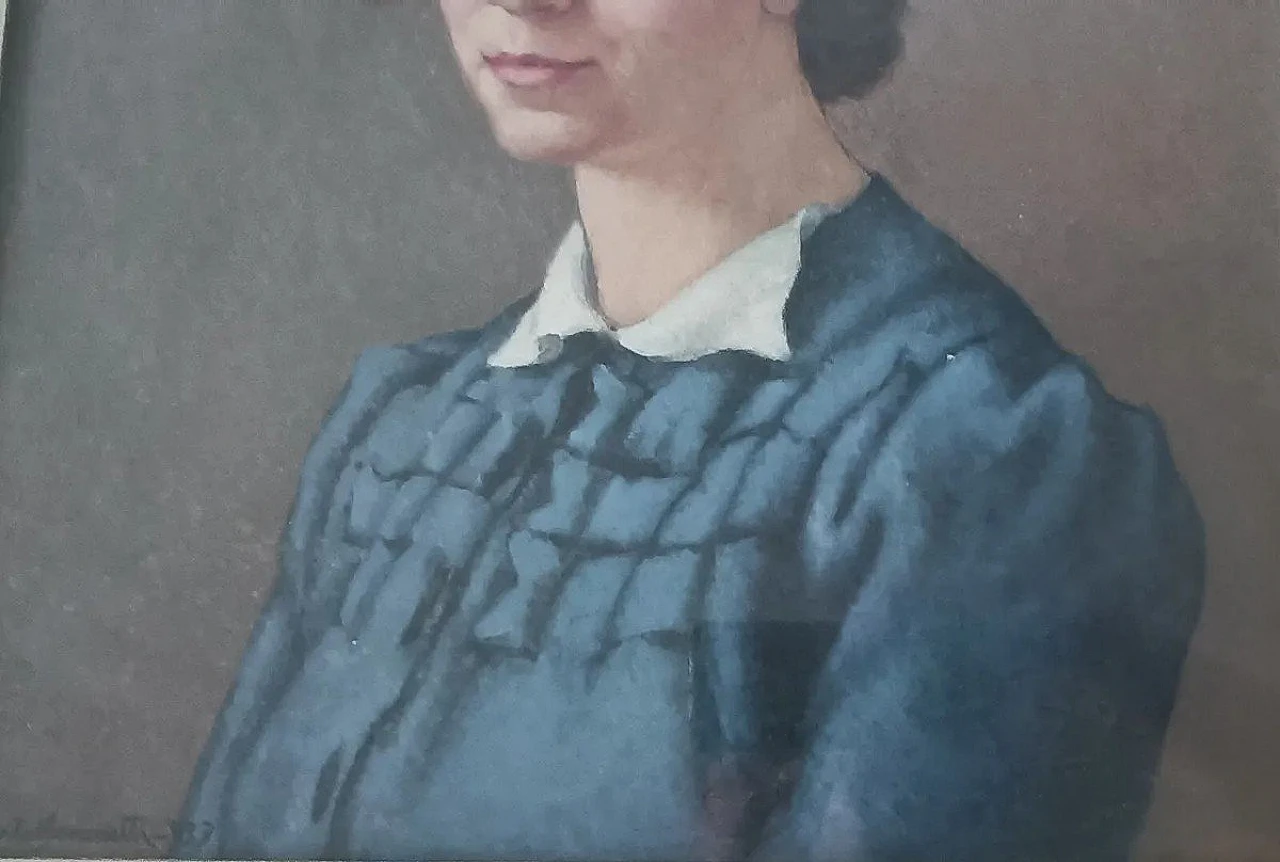 Umberto Benedetti, ritratto femminile, dipinto a olio su tavola, 1937 7