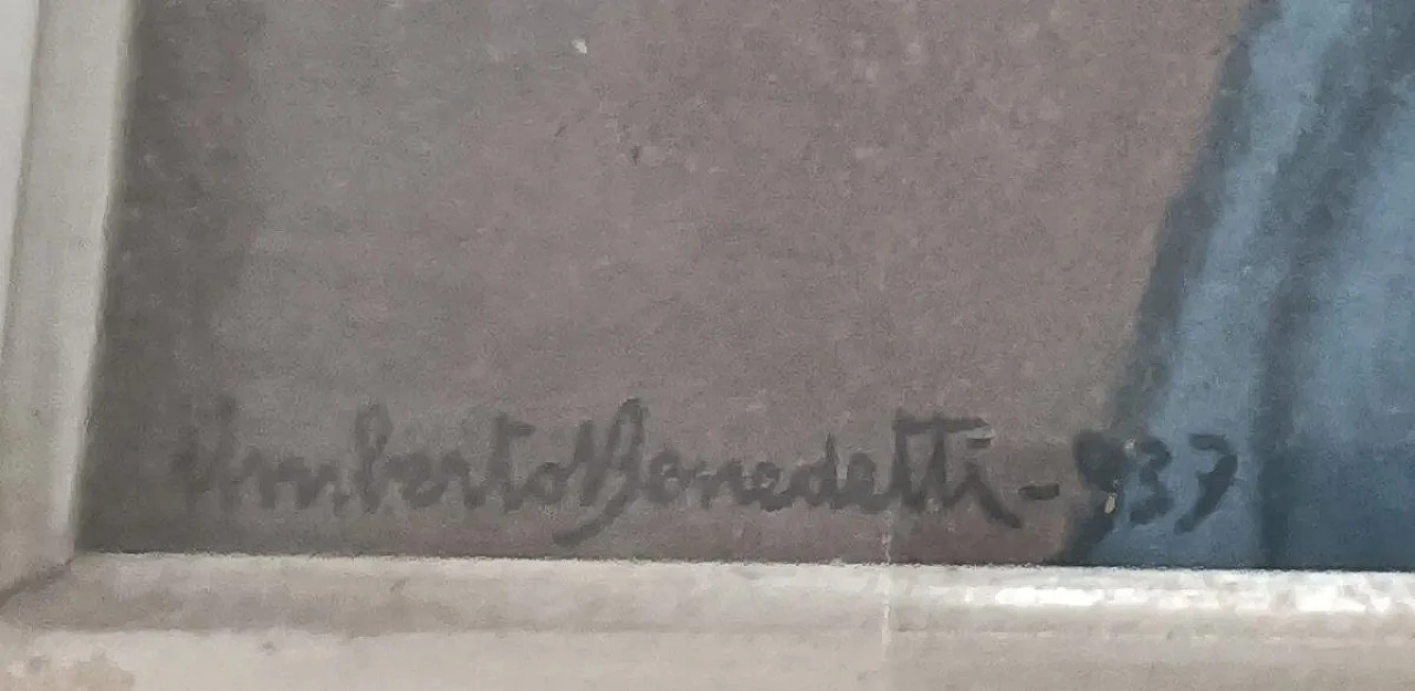 Umberto Benedetti, ritratto femminile, dipinto a olio su tavola, 1937 8