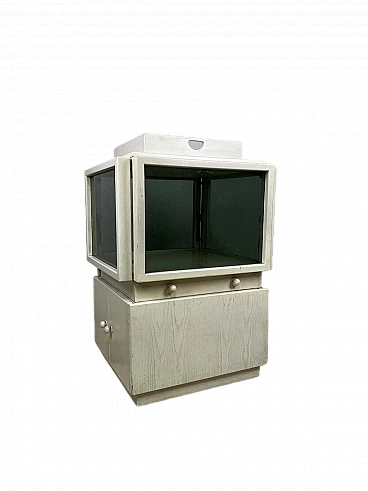 White wood and glass bar cabinet by Frattini for Bernini, 1960s