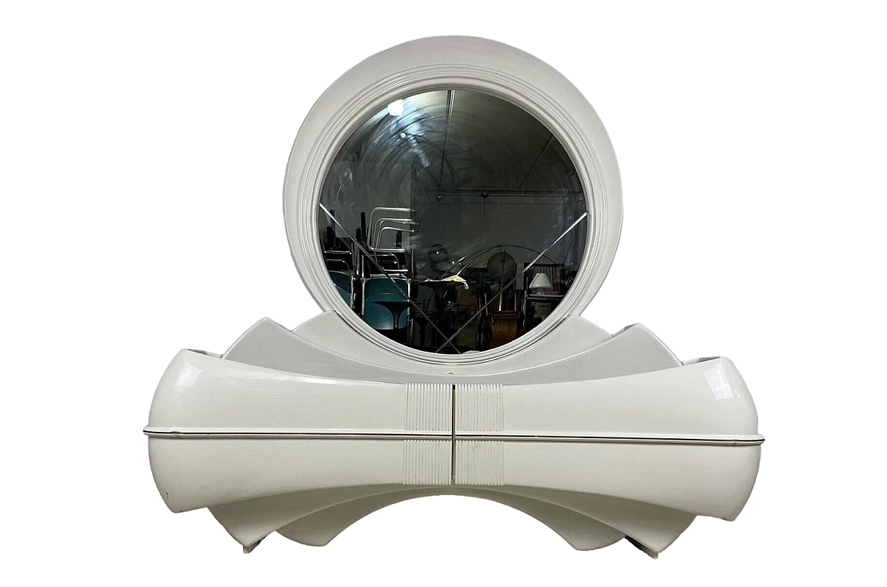 Cassettiera con specchio Space Age retroilluminata di DBM, anni '60 22