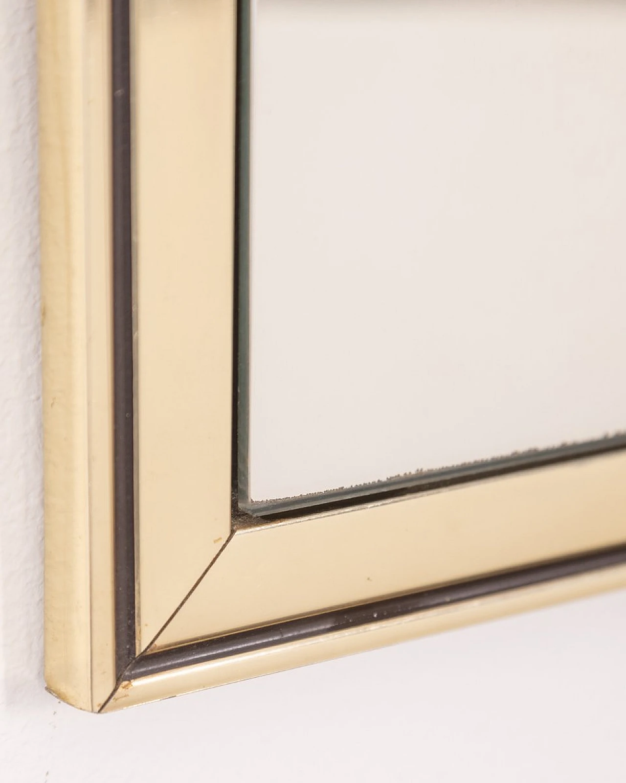 Glass and smoked glass wall mirror with silver frame, 1970s 2