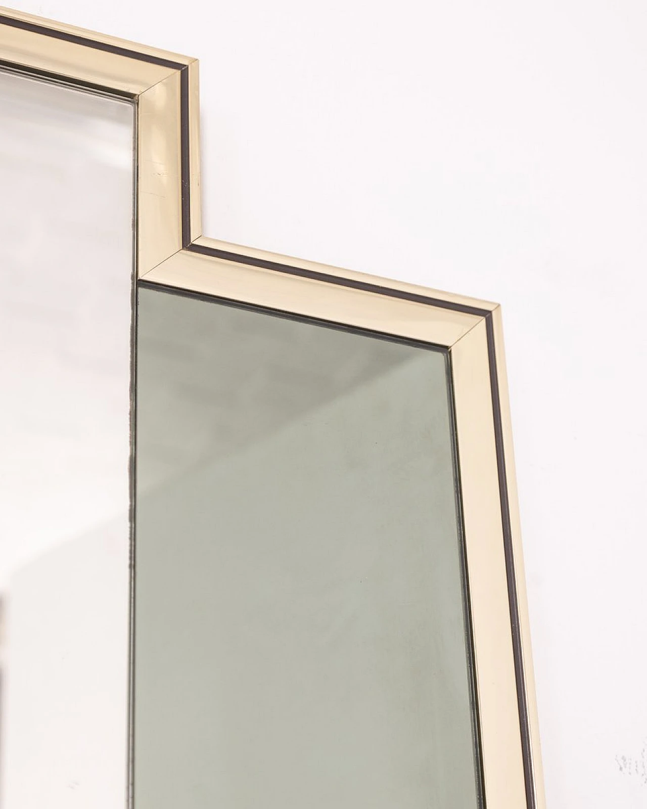 Glass and smoked glass wall mirror with silver frame, 1970s 3