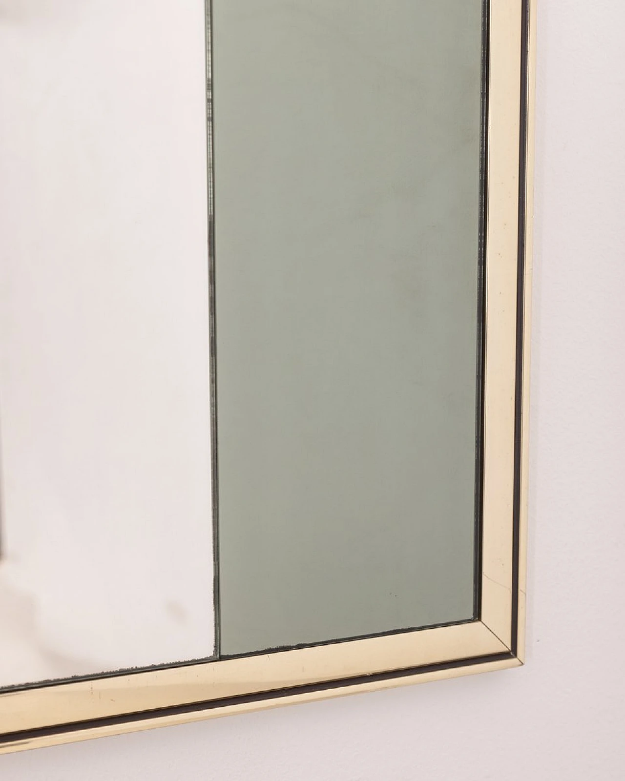 Glass and smoked glass wall mirror with silver frame, 1970s 4